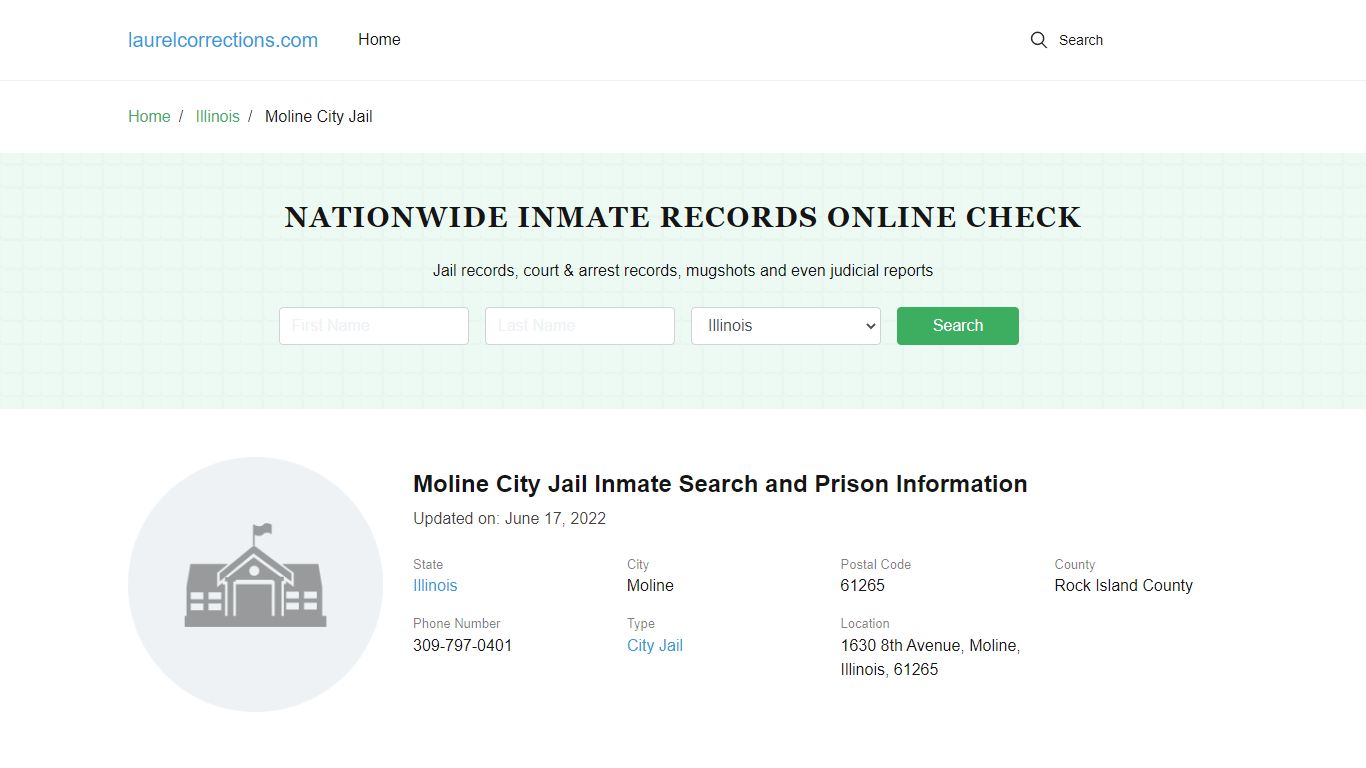 Moline City Jail Inmate Search and Prison Information - Laurel County